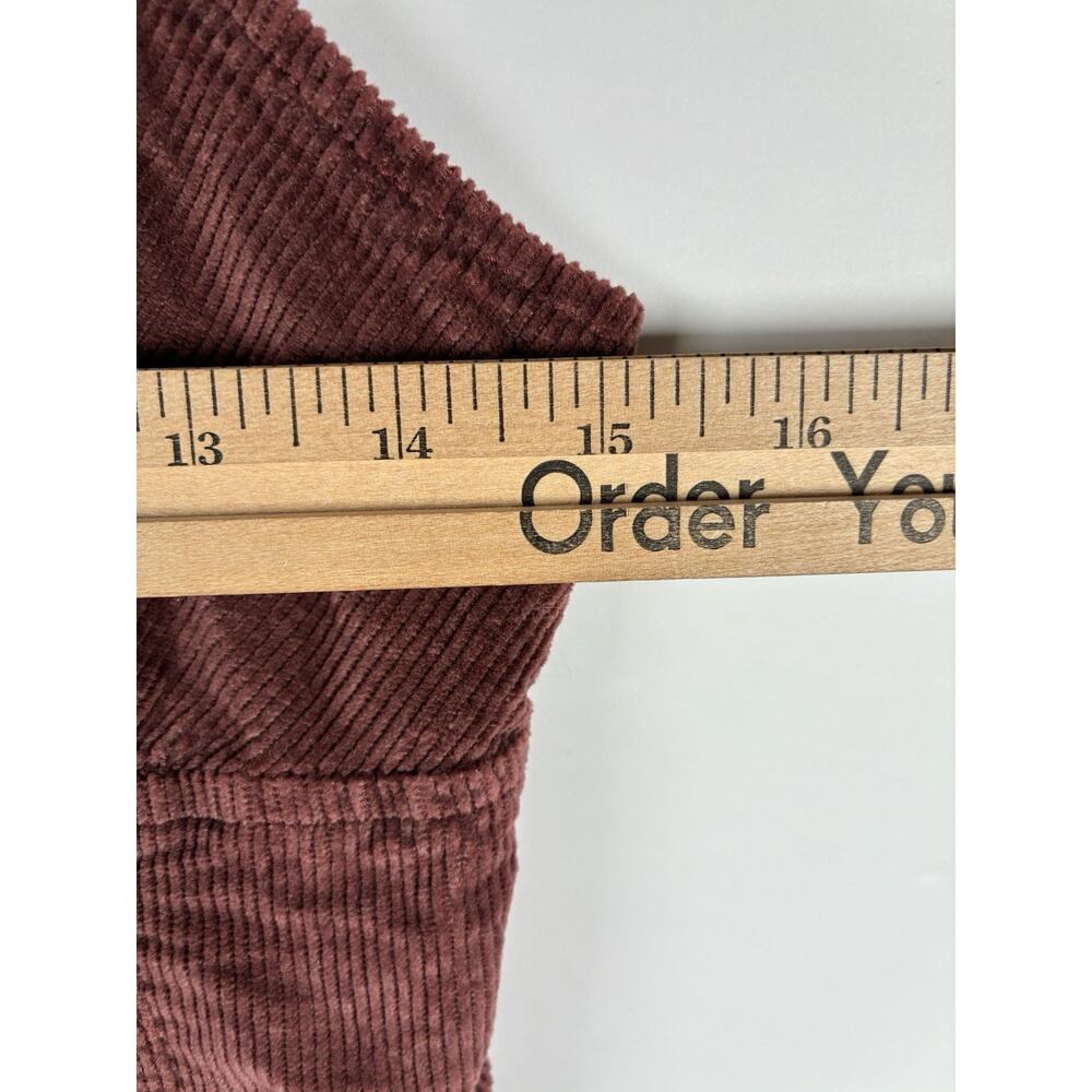 Pilcro 2 Corduroy Corset Top Brown Hook Front Cropped Bustier Y2K Anthropologie - Picture 5 of 6